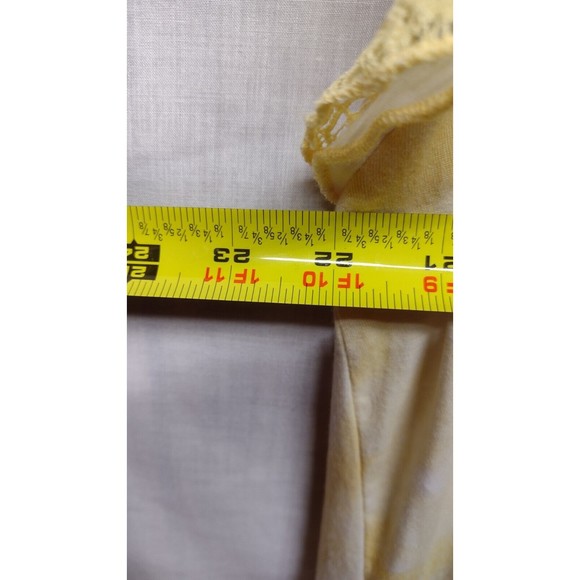 Bobbie & Brooks Yellow White Tie Dye  Blouse Short Ruffle Sleeve Size 1X - Picture 10 of 11